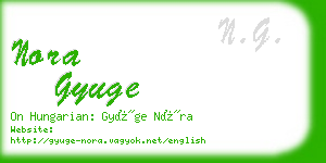 nora gyuge business card