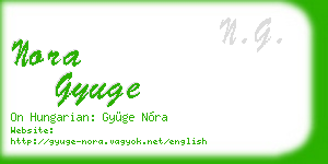 nora gyuge business card